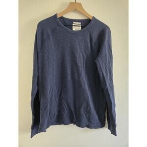 Lucky Brand Pullover Sweatshirt Mens Large Blue Crewneck Long Sleeve Thermal